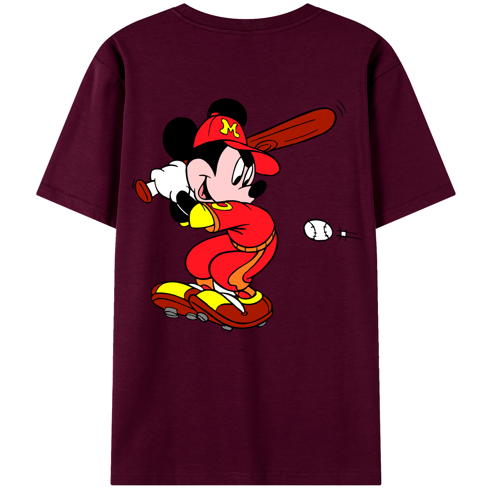 （画像用） ミッキーマウス Mickey Mouse レディース半袖Tシャツ(バックプリント)